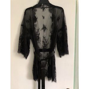 Black lace robe